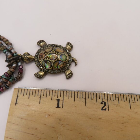 Turtle Pendant on Beaded Necklace - Picture 5 of 6